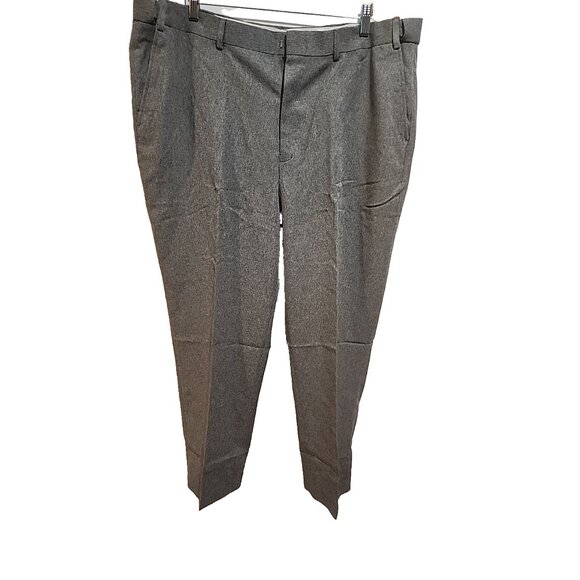 Size 42 MENS Adjustable waist band expandable Dress Pants gray long flat front - Picture 7 of 9